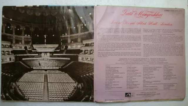 LATA MANGESHKAR LIVE Royal Albert Hall Hindi 2 LP Record Bollywood India-2250 $99.00 - PicClick