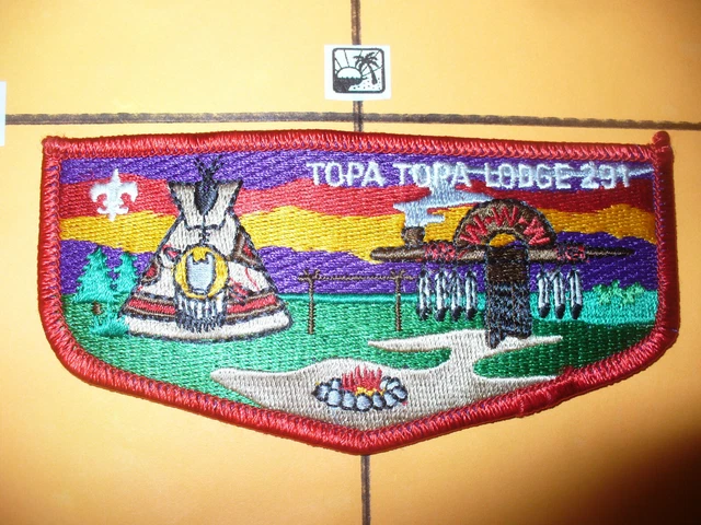 OA Topa Topa Lodge 291,S41,1991 Tipi Flap,COLORFUL,Ventura Council,California,CA