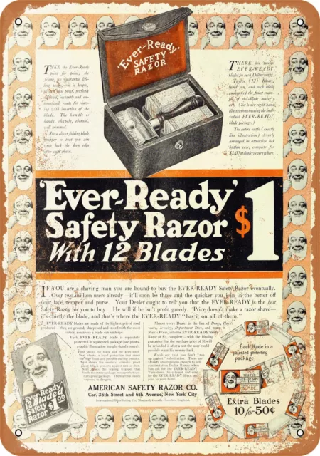 Metal Sign - 1910 Ever-Ready Safety Razor - Vintage Look Reproduction