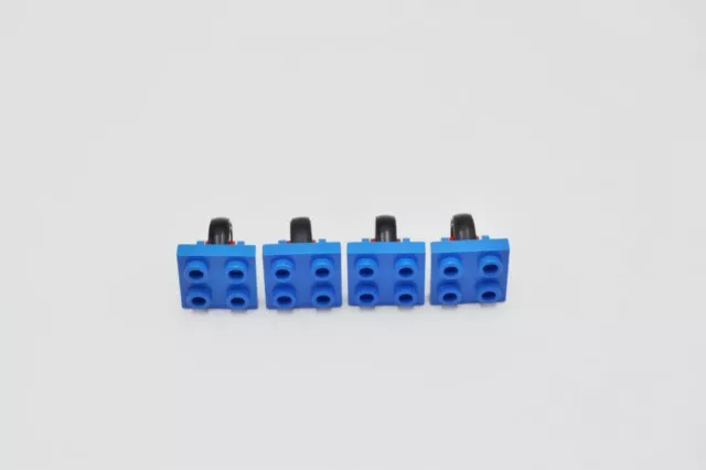 LEGO 4 x pneumatici ruota blu placca blu modificati 2x2 con pneumatico supporto ruote 8c01 2