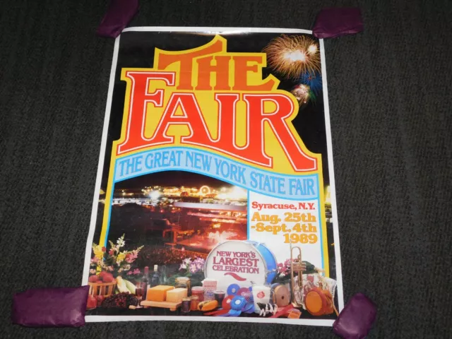 Vintage 1989 The Great New York State Fair  Syracuse Poster 32" X 23"