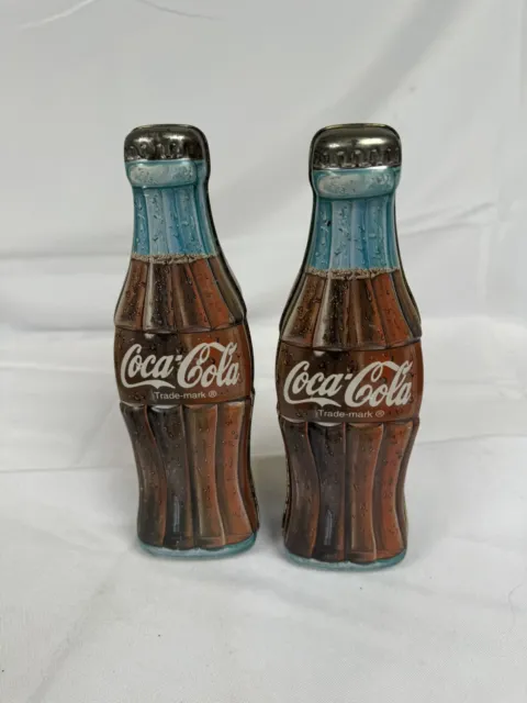 Lot of 2 Vintage Coke Coca Cola Trademark 9 1/2" Bottle Shaped Tins 1996