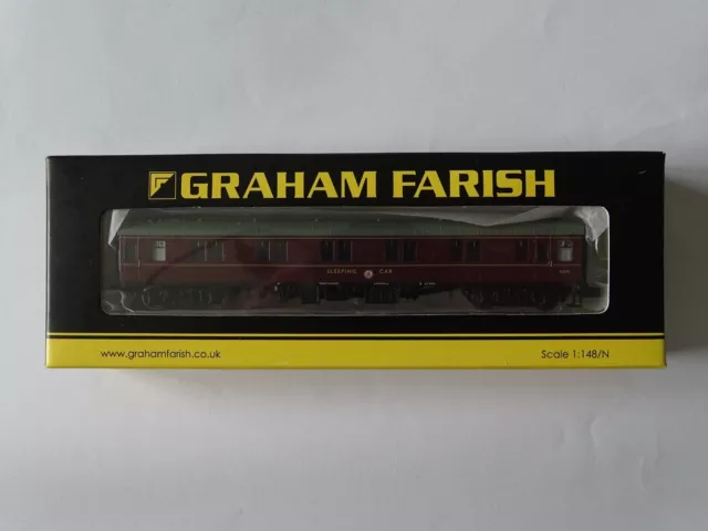 Graham Farish 374-925A Mk1 Slstp Coach Sleeping Car Second Class Br Maroon E2591