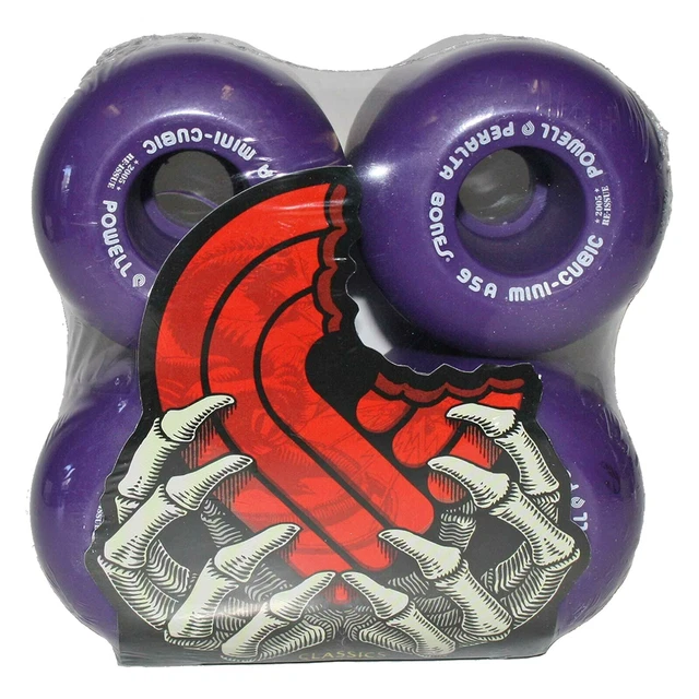 Powell Peralta Mini-Cubic Bones Skateboard Wheels 95A Purple Vintage Re-Issue