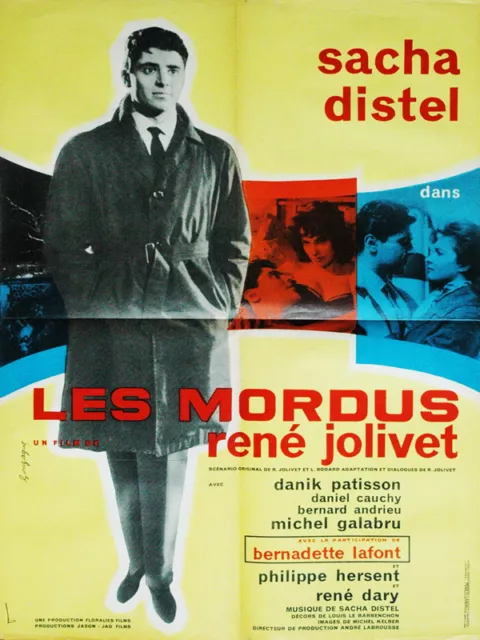 Affiche Pliée 120x160cm LES MORDUS (1960) Sacha Distel, Bernadette Lafont #