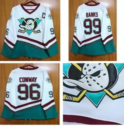 Charlie Conway Mighty Ducks 96 Ice Hockey Jersey, 3XL / Green
