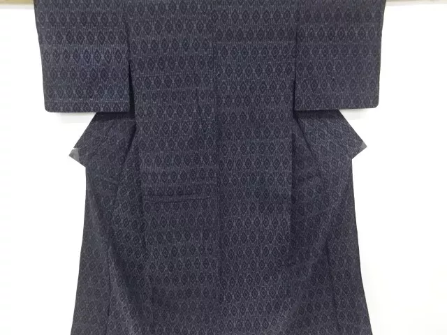 6963070: Japanese Kimono / Antique Hitoe Kimono / Taisho Roman Style / Tsumugi /