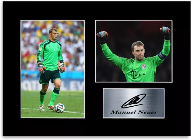 Manuel Neuer Bayern München Player A4 Signed Photo Display Poster Mount Gift