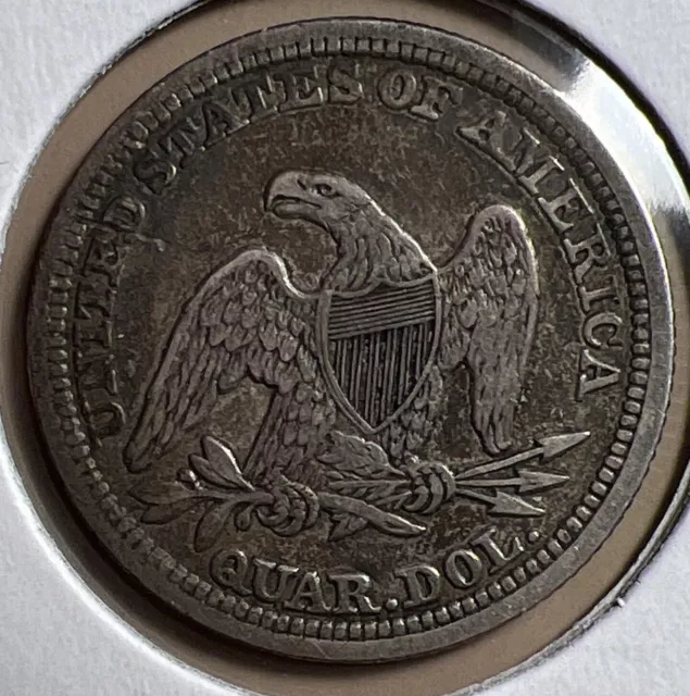 1858 USA Quarter  Dollar Coin Silver (.900) Collectable Grade.