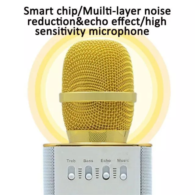 Karaoke Q9  Microphone Speaker Wireless Bluetooth Handheld Mic USB Player Mic 3