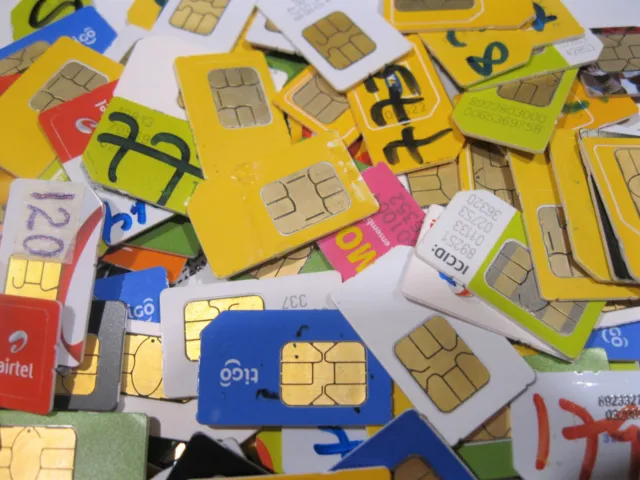 100 Gold Plated Sim Cards for Scrap Gold Recovery