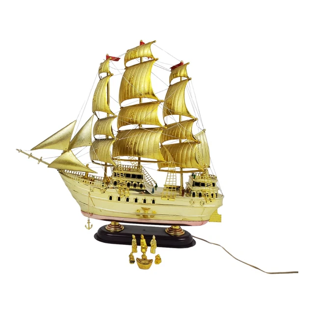 Vintage Oriental Clipper Ship Model Lighted Asian Chinoiserie Mid-Century