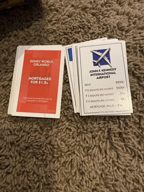 MONOPOLY ELECTRONIC BANKING Replacement TITLE DEED Property Cards 2008 monopoly-electronic-banking-replacement-title-deed-property-cards-2008