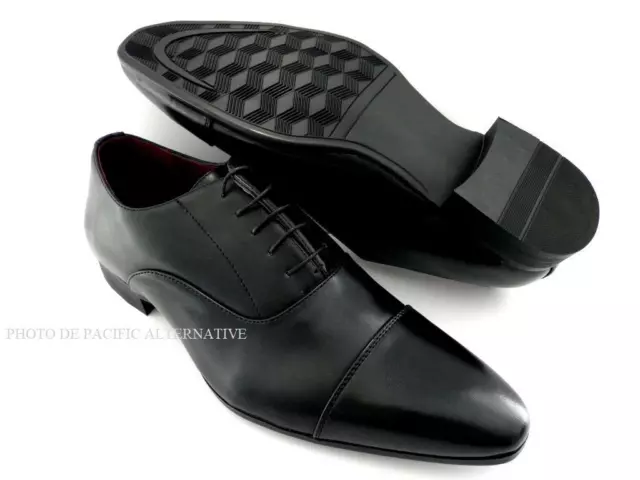 Chaussures de ville HOMME taille 43 noir costume mariage lacets NEUF #ELG082