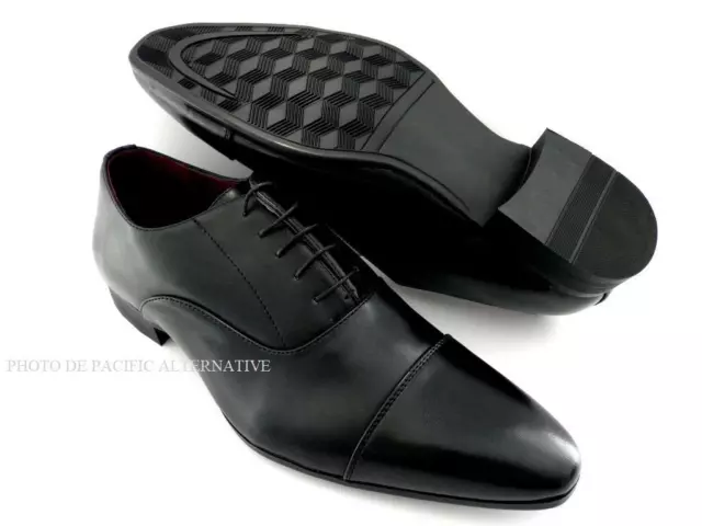 Chaussures pour HOMME taille 42 noir costume mariage cérémonie NEUF cuir #ELG082