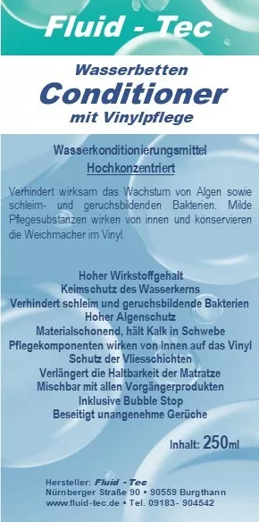 Wasserbetten Conditioner Fluid-Tec 8 x 250ml Wasserbett  Konditionierer Pflege 2