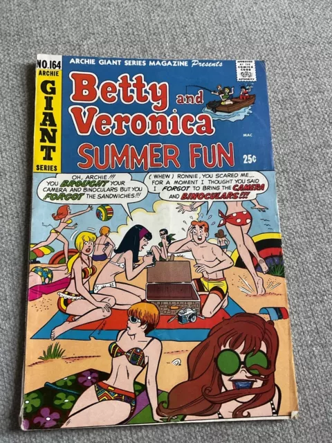 Betty and Veronica Summer Fun No. 164 Archie Giant Series Comic Book 1969