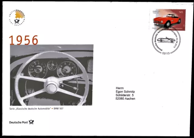 BRD 2015: BMW 507! Post-Groß-FDC der Nr. 3143 mit Bonner Sonderstempel! 23-11