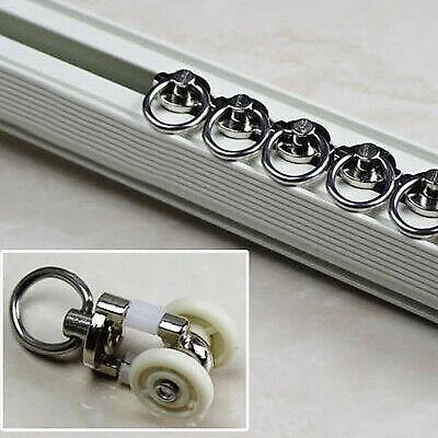 10x Curtain Track Rollers Smooth Drapery Rail Sliding Glider Set