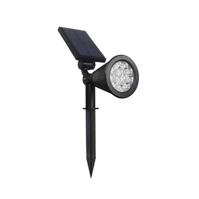 12LED Solar Lamp Outdoor Lawn Spotlight Colorful Ground Plug Light (White) FS2#