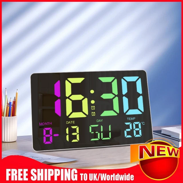 Orologio a specchio LED 10 pollici orologio da parete digitale snooze 12/24H per home office scuola