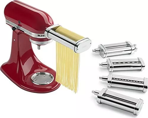 KitchenAid Deluxe Pasta Set KSMPDX Roller Spaghetti Fettuccine Capellini Cutter