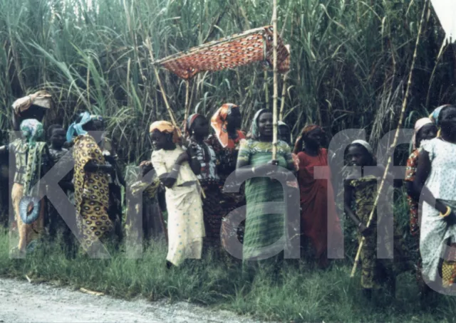 altes Foto Frauen im Grünen in Belgisch-Kongo, 1950er, 9x13cm