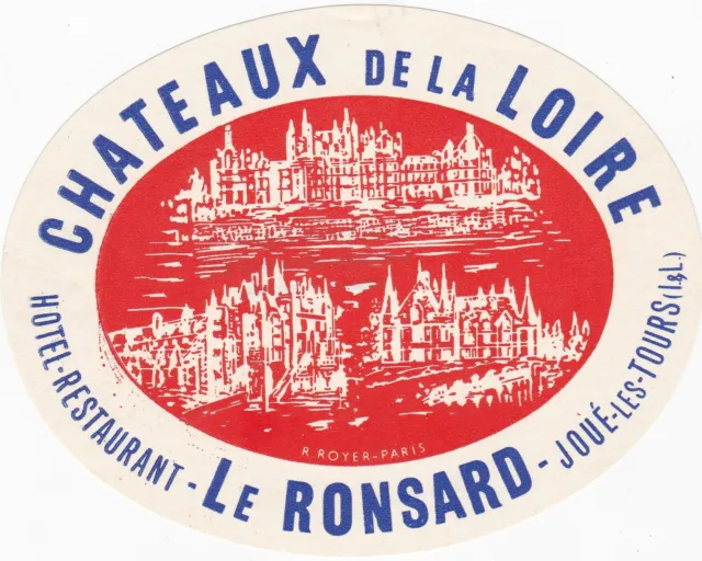 France Tours Chateaux De La Loire Vintage Luggage Label lbl0364