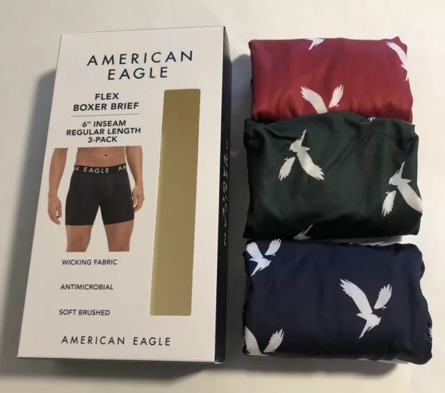 American Eagle Outfitters, Underwear & Socks, 2 American Eagle Boxer  Brief Mens Medium Ball Pit Pouch 6 Flex Charcoal