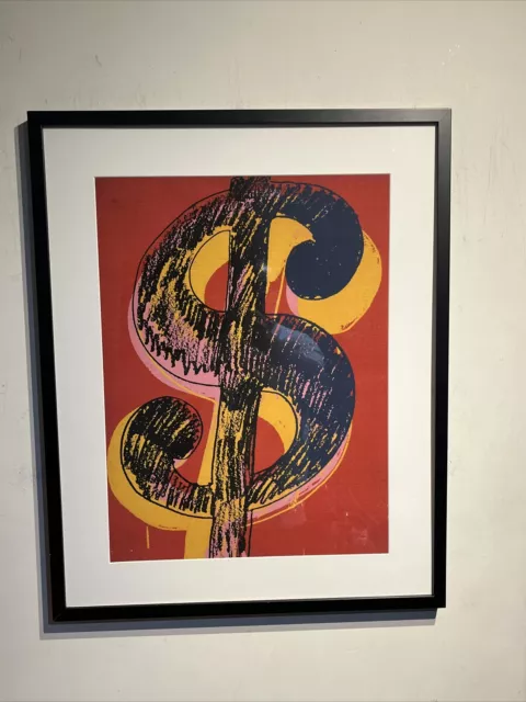 Framed Dollar Sign blue by Andy Warhol Art Print Offset Lithograph Poster Print