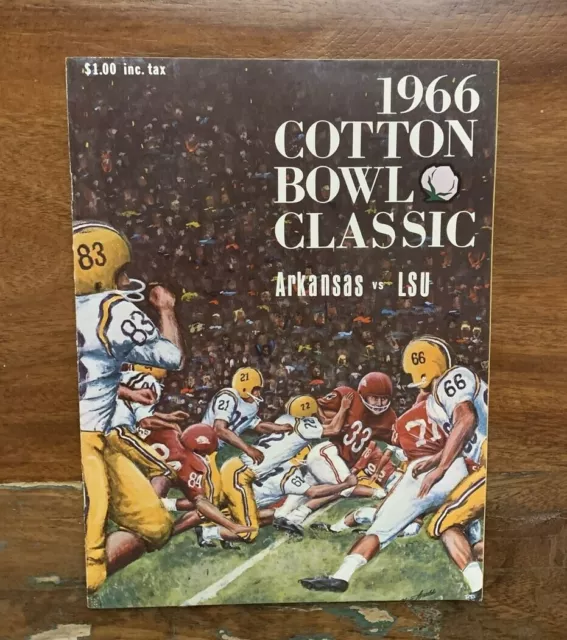 1966 Cotton Bowl Program - LSU Tigers vs Arkansas Razorbacks - Great Condition!