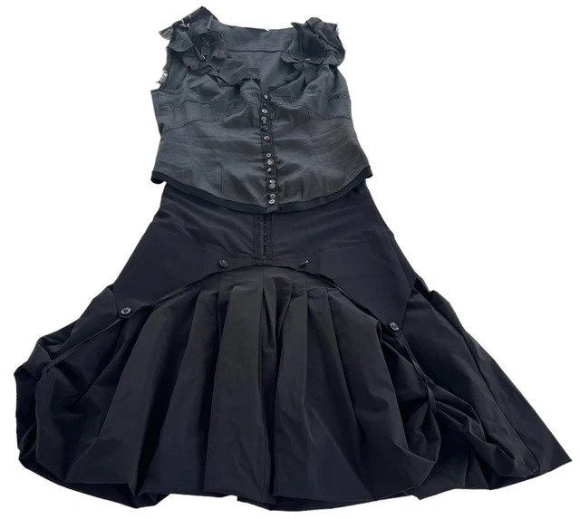 Ensemble Chemise Soie & Jupe Corset Marithé Et François Girbaud - Taille 40 - Occasion TB