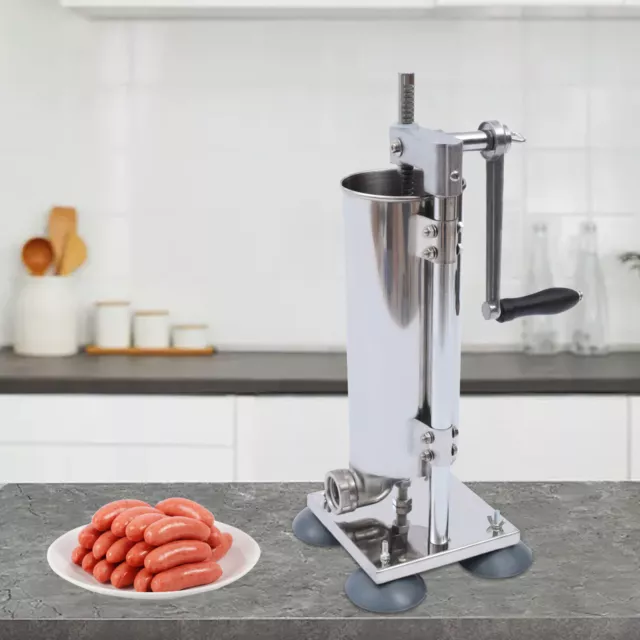 Vertical Hand-crank Sausage Maker Stuffer Filler Meat Machine Detachable TOP