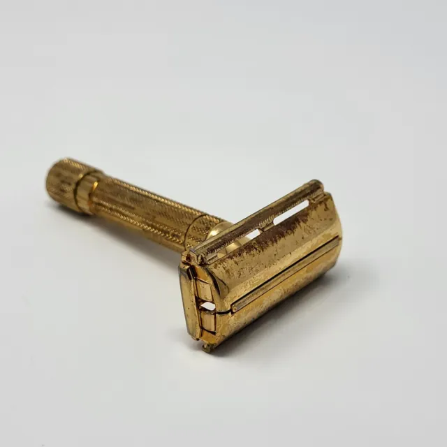 Vintage Gillette Aristocrat Razor Gold Tone