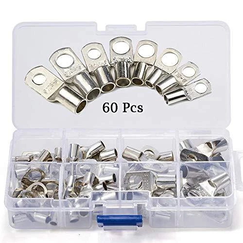 Generic Lot de 60 bornes à anneaux, trou de boulon en cuivre étamé, bornes de co