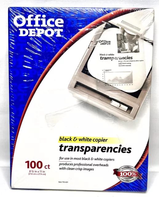 Office Depot Black & White Copier Transparencies 100 Count 8.5 x 11