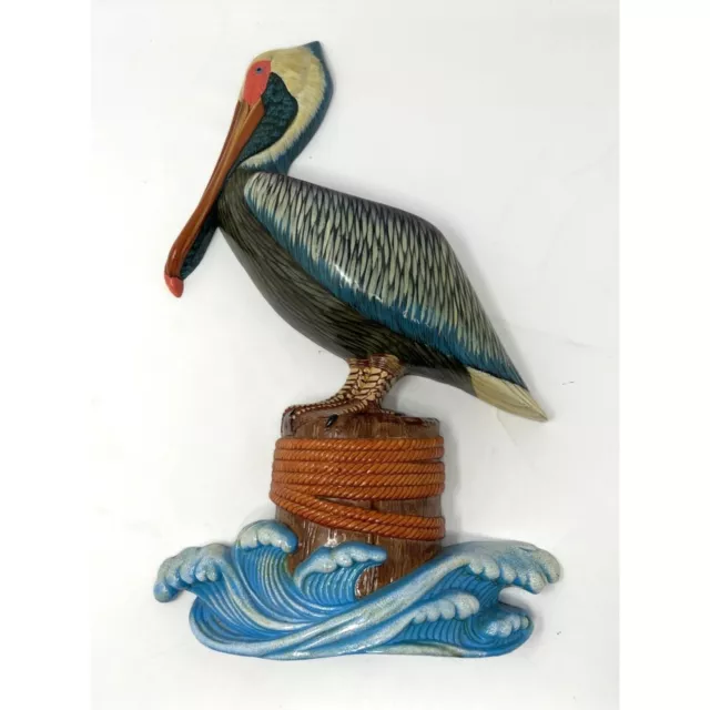 Pelican Wall Hanging - Hand Painted - Hangs or Stands