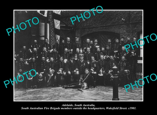 OLD POSTCARD SIZE PHOTO ADELAIDE SOUTH AUSTRALIA ADELAIDE FIRE BRIGADE c1901