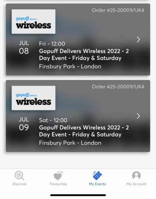wireless ticket finsbury park friday and saturday