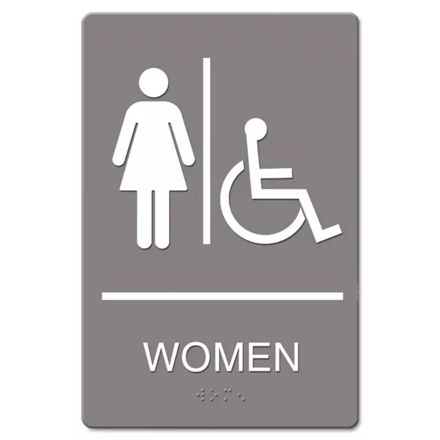 Headline Sign ADA Sign Women Restroom Wheelchair Accessible Symbol Molded