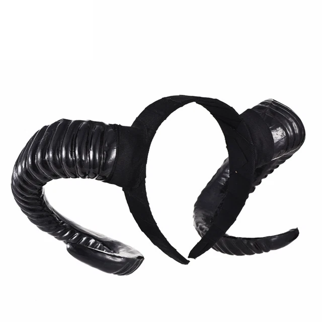 Pneumatici per capelli adulti Halloween copricapo corno di pecora fasce per la fronte carnevale