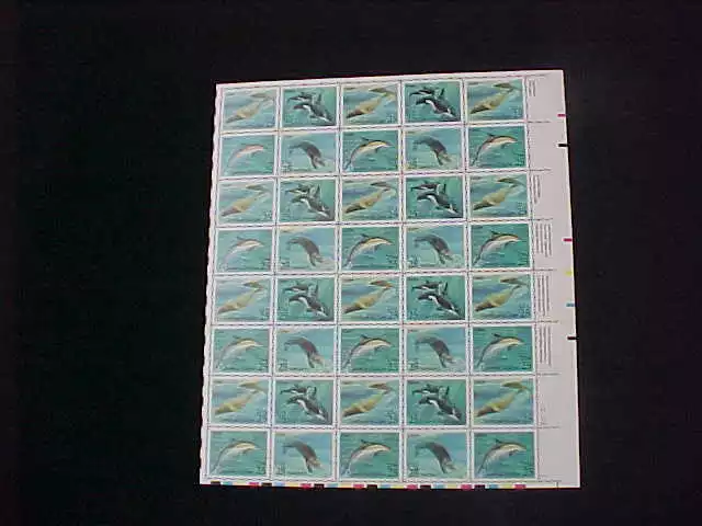 U.s: #2508-11 25-Cent Sea Creatures Mint Sheet/40 Nh Og