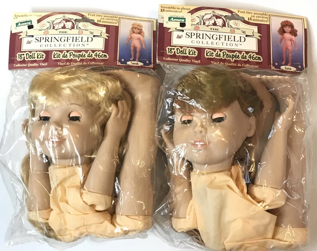 Lot Of 2 Springfield Collection 18” Vinyl Doll Kit Sarah & Katie