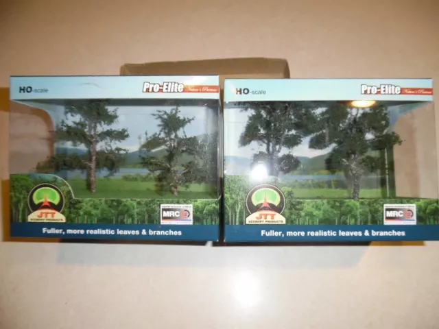 2 JTT Scenery HO Pro-Elite Pine and Maple Tree 2 Packs