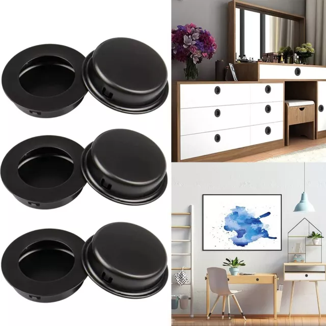 6X Recessed Flush Pocket Door Cabinet Pull Inset Sliding Door Handle PACK