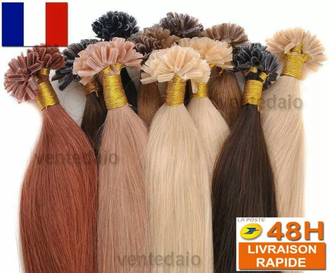 50/100/200 Extensiones de Cabello Pose en Caliente 100% Natural Remy 49/60CM