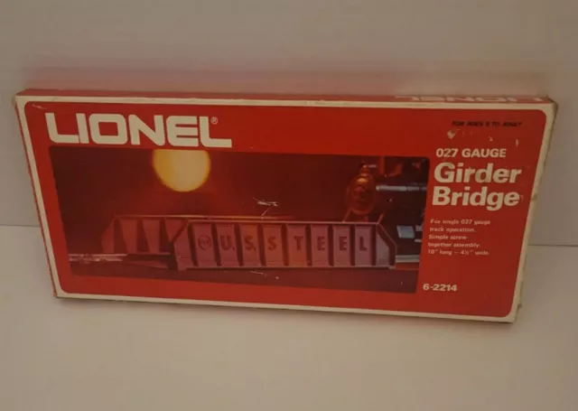 NOS Vtg Lionel 6-2214 027 Gauge Single Track Girder Bridge Read Full Description