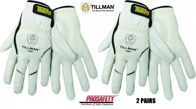 2 PR. Tillman 1488 Truefit Top Grain Goatskin TIG Protective Welding Work Gloves