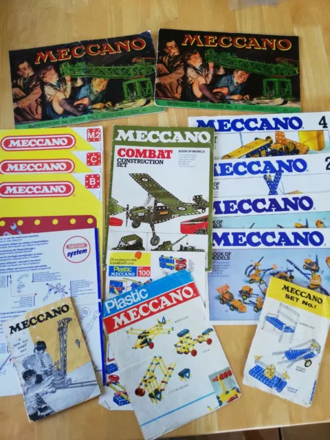Job Lot Of Vintage Meccano Construction Manuals Booklets Etc