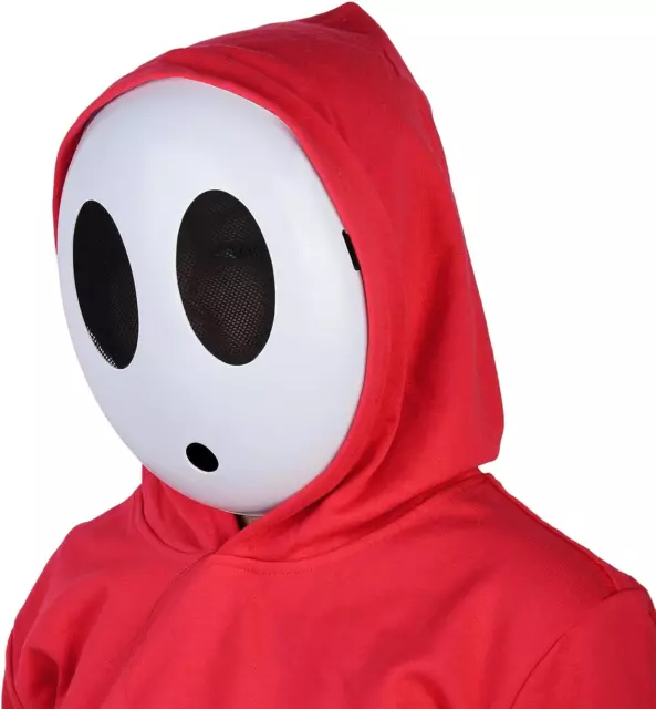 White Shy Guy Mask Halloween Mask Full Face Mask Costume Cosplay Prop